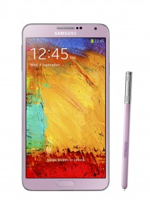 Samsung Galaxy Note 3 color rosa frente