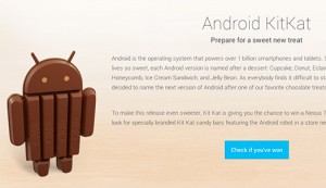 Android 4.4 KitKat Logo oficial mensaje