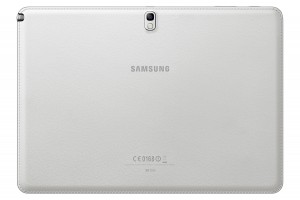Samsung Galaxy Note 10.1 2014 Edition color blanco trasera cámara logo y S-Pen
