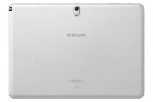 Samsung Galaxy Note 10.1 2014 Edition color blanco trasera cámara logo y S-Pen