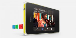 Nokia Asha 502 color amarillo frente
