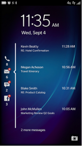 BlackBerry 10.2 Lock Screen notificaciones