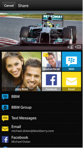 BlackBerry 10.2 Compartir fácilmente