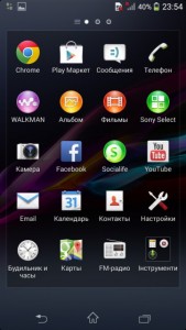 Sony Xperia Z1S D5503 Android interfaz