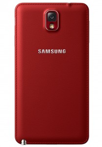 El Samsung Galaxy Note 3 color Rojo Red cámara parte trasera