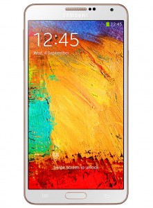 El Samsung Galaxy Note 3 color Rosa Oro Rose Gold pantalla frente