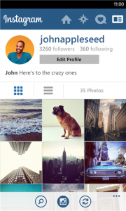 Instagram Windows Phone 8 Profile