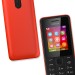 Nokia 106 color negro rojo frente y trasera