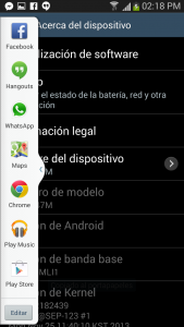 Capturas Samsung Galaxy S III Android 4.3 Jelly Bean en México con Telcel Barra Lateral