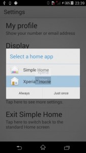 Xperia Sirius D6503 pantalla screenshot Android 4.4 KitKat Xperia Home selección