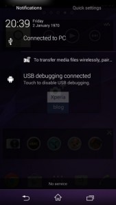 Xperia Sirius D6503 pantalla screenshot Android 4.4 KitKat Notificaciones y Quick Settings