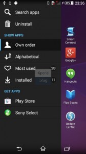 Xperia Sirius D6503 pantalla screenshot Android 4.4 KitKat Home Launcher Apps