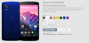 Nexus 5 nuevos colores Azul Blue