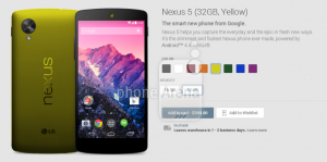 Nexus 5 nuevos colores Amarillo Yellow