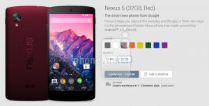 Nexus 5 nuevos colores Red Rojo