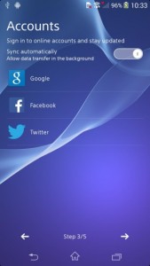 Sony Xperia Z2 interfaz de usuario filtrada accounts