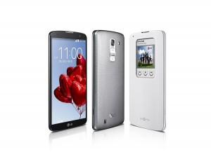 LG G Pro 2 phablet color blanco con accesorio
