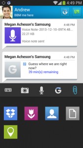BBM 2.0 para Android , iPhone con Dropbox