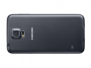 Samsung Galaxy S5 color negro cámara acostado