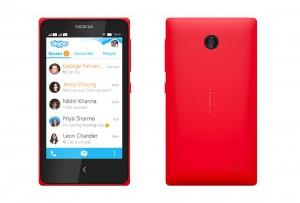Nokia X color Rojo pantalla y cámara