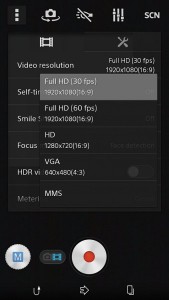 Sony Xperia D6503 Sirius camera app 4K Settings resolución