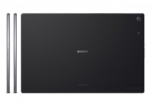 Sony Xperia Z2 Tablet cámara color negro parte trasera y de lado espesor