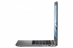 Samsung Chromebook 2 color gris pantalla y teclado de lado