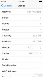 iOS 8 de Apple con nuevas Apps Acerca del dispositivo
