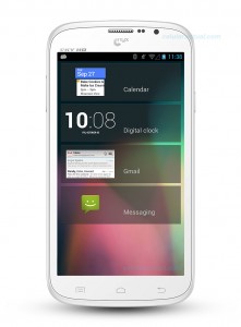 Nyx SKY HD phablet en México con Telcel color blanco pantalla frente