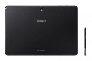 Samsung Galaxy Note Pro 12.2 en México parte trasera imitación piel con S Pen