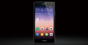 Huawei Ascend P7 color blanco con negro pantalla de frente