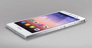 Huawei Ascend P7 color blanco pantalla acostado