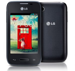 LG L35 color negro pantalla y cámara