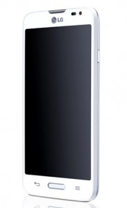 LG L70 D320F8 color blanco pantalla reposo de lado