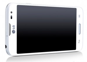 LG L70 D320F8 color blanco pantalla reposo de lado horizontal