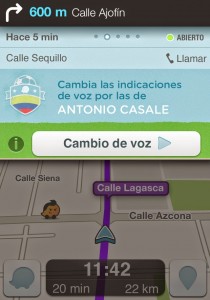 Waze con voces de Raúl Orvañanos y Guillermo Schutz sugerencia