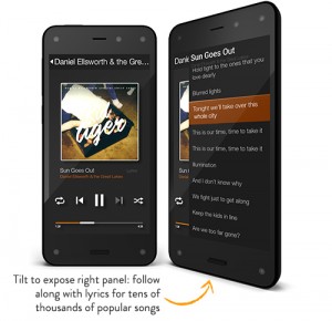 Amazon Fire Phone Música mover para mostrar Letras,