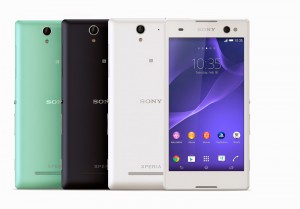 Sony Xperia C3 Selfie phone colores negro, blanco y menta