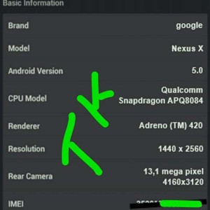 Especificaciones Nexus X