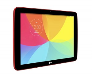 LG G Pad 10.1 V700 en México color rojo pantalla de lado