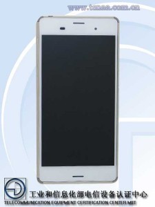 Sony Xperia Z3 en registro TENAA frente pantalla color blanco