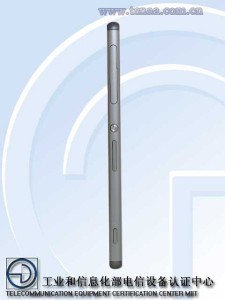 Xperia Z3 en registro TENAA de lado botón encendido color blanco