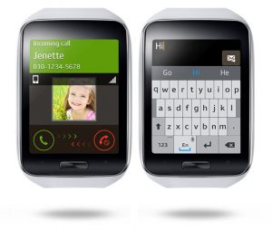 Samsung Gear S color blanco llamadas y teclado