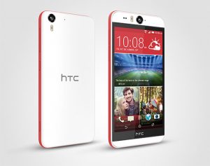 HTC Desire Eye color blanco y rojo frente y posterior 2