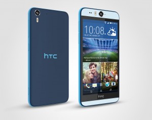 HTC Desire Eye color azul de lado 2