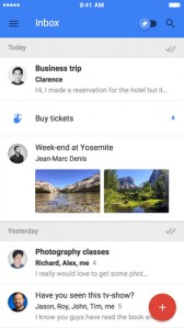 Pantalla Inbox by Gmail app en iOS