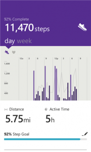 Microsoft Health app Day week