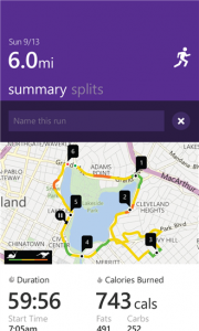 Microsoft Health app summary splits