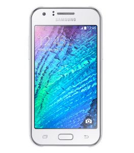 Samsung Galaxy J1 en color blanco frente