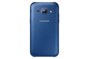 Samsung Galaxy J1 en color azul posterior cámara de 5 MP